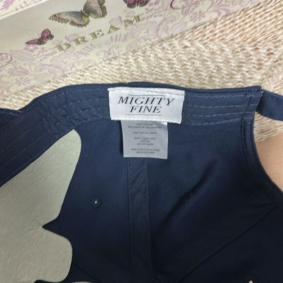 MIGHTY FINE OS Unisex Navy Blue Red White Patch USA Baseball Cap - Picture 6 of 7